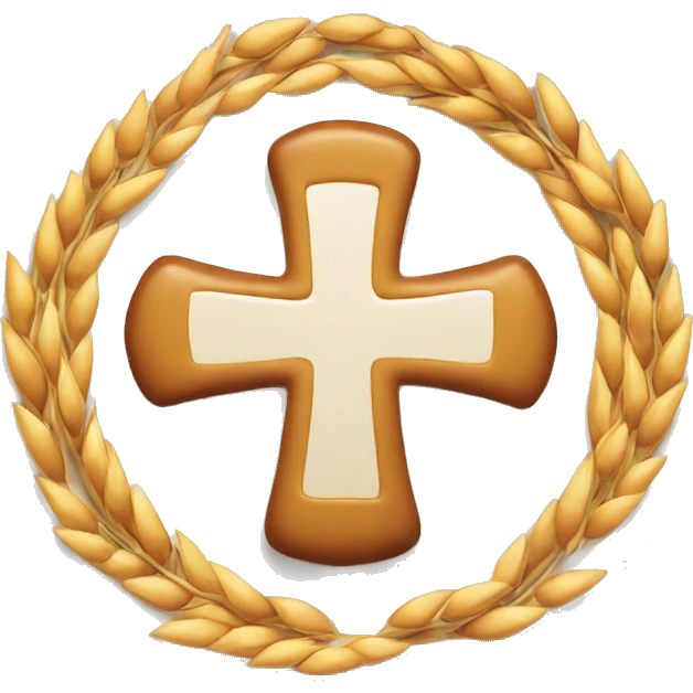 a plate of cooked wheat with a cross in the middle emoji