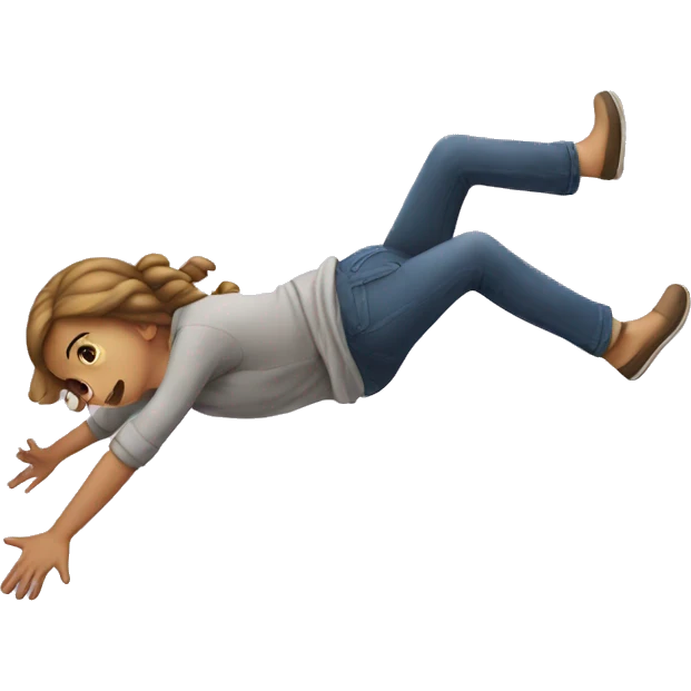 girl falling emoji