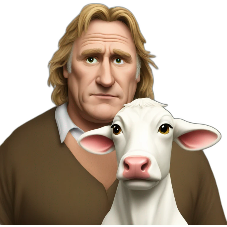 Depardieu avec une vache emoji