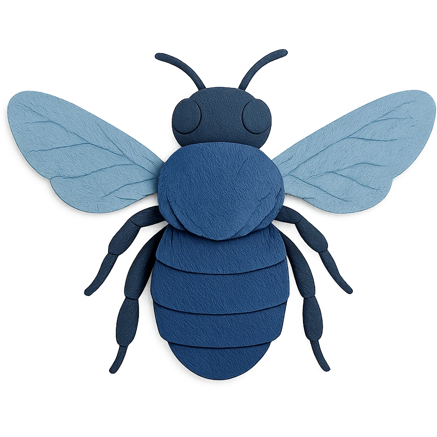 giant blue carpenter bee with realistic textures emoji