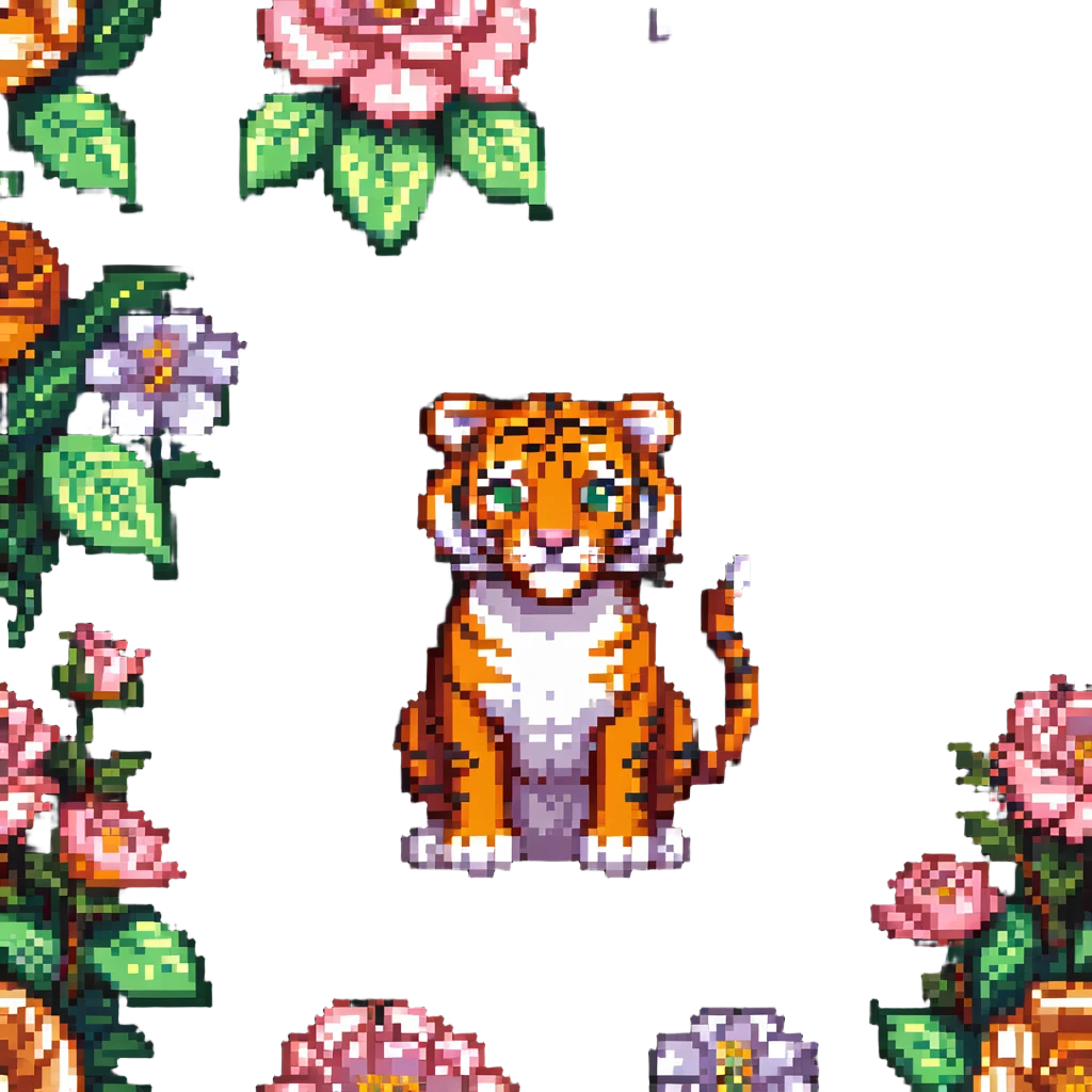 tiger with flowers emoji