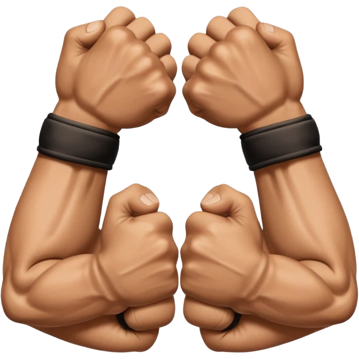 a sideways view of two sets of hands boxing emoji