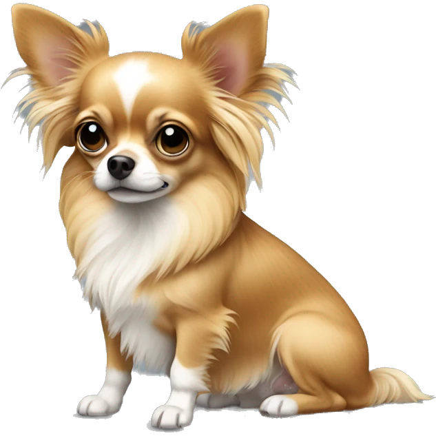 Long haired chihuahua sitting emoji