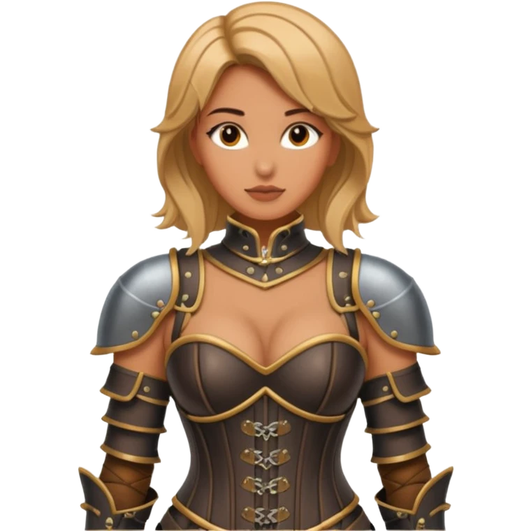 female armor corset leather top emoji