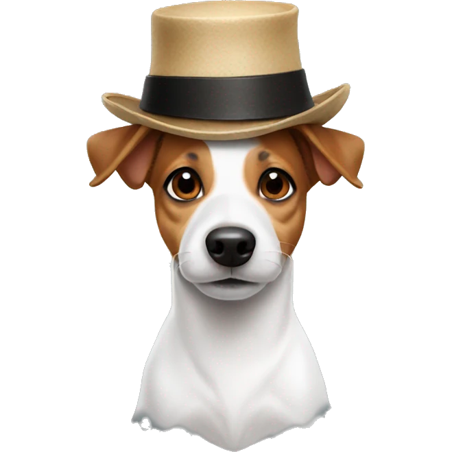 Jack Russell in a hat emoji
