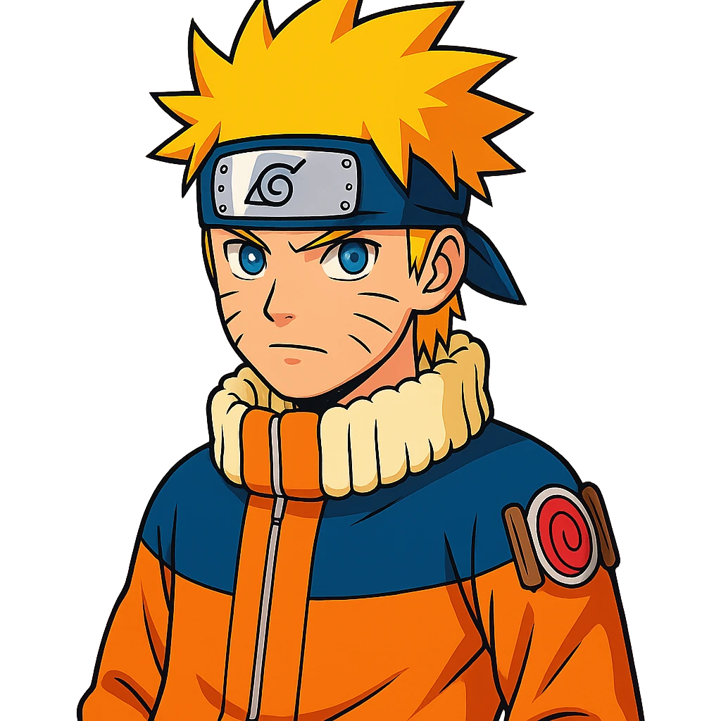 Naruto with vibrant colors in a general style emoji