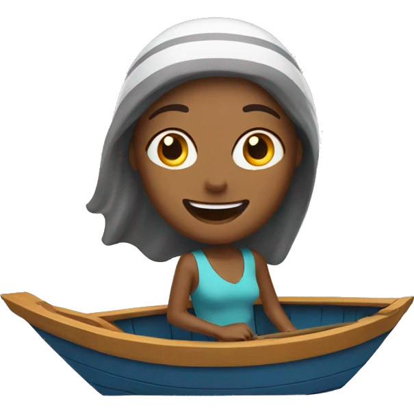 happy woman in a boat emoji