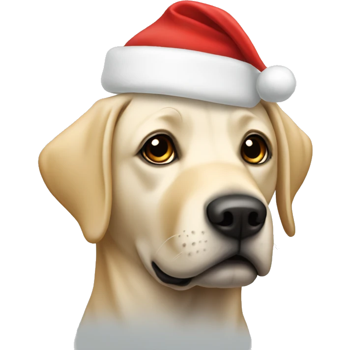 Labrador with Santa hat emoji