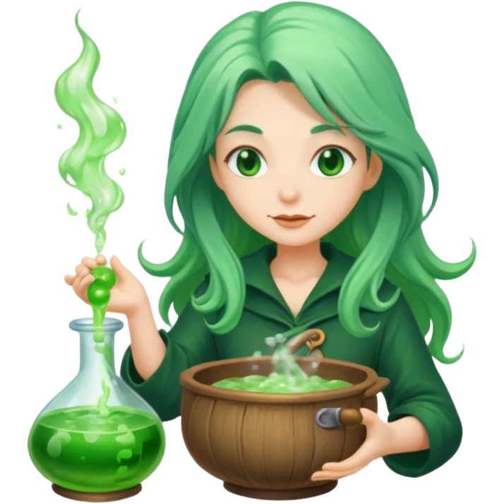 green witch cooking potion emoji