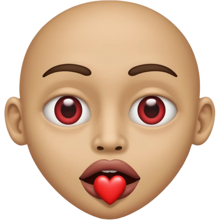 Super freaky with something in its mouth with heart eyes emoji