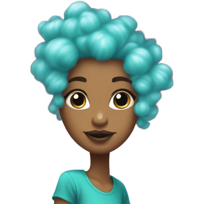 teal cotton candy  emoji