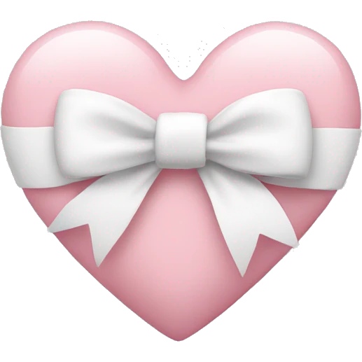 Pastel pink heart with white bow emoji