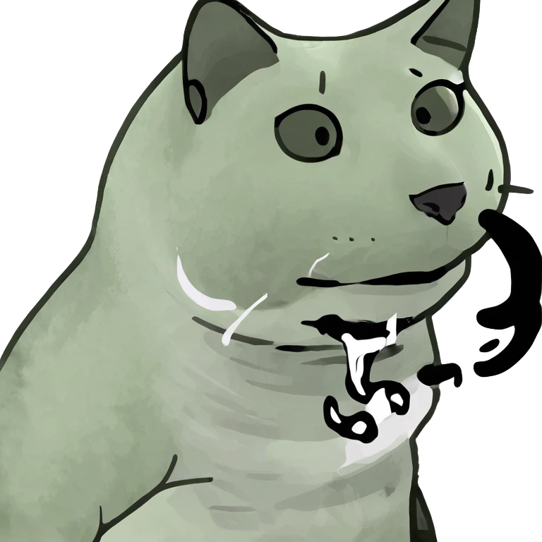 Cat with smoke coming out of mouth emoji