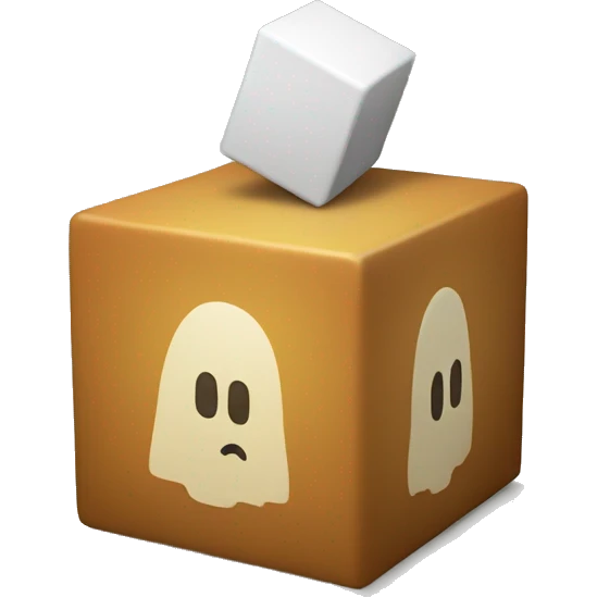 placing a cube on a table emoji