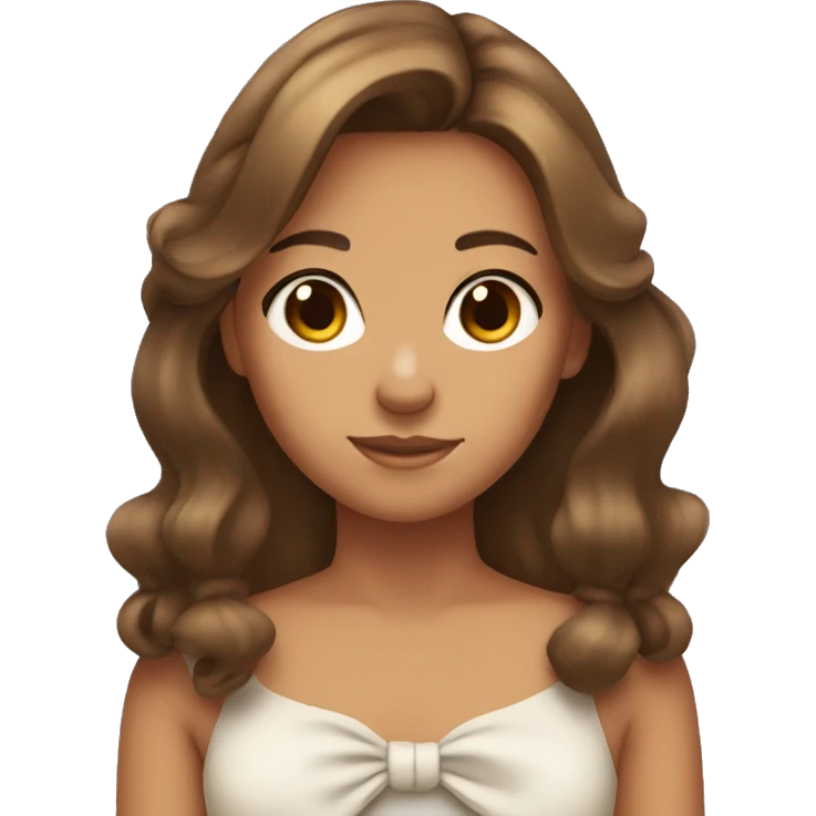 girl with brown hair and tans skin with bow in her hair emoji