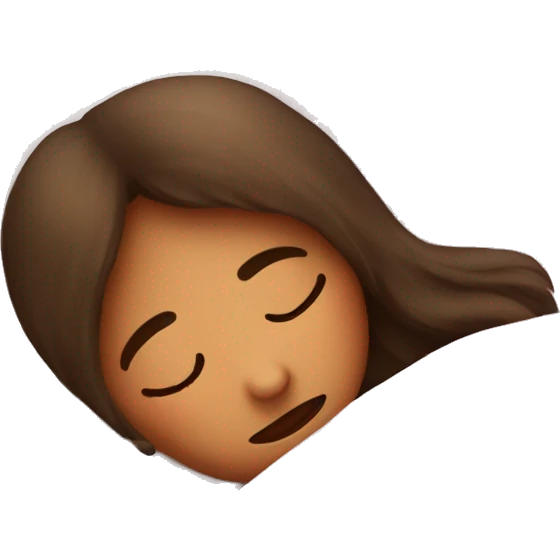 Sleeping girl in a bed under comfy covers emoji