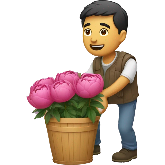 guy giving peony bucket emoji