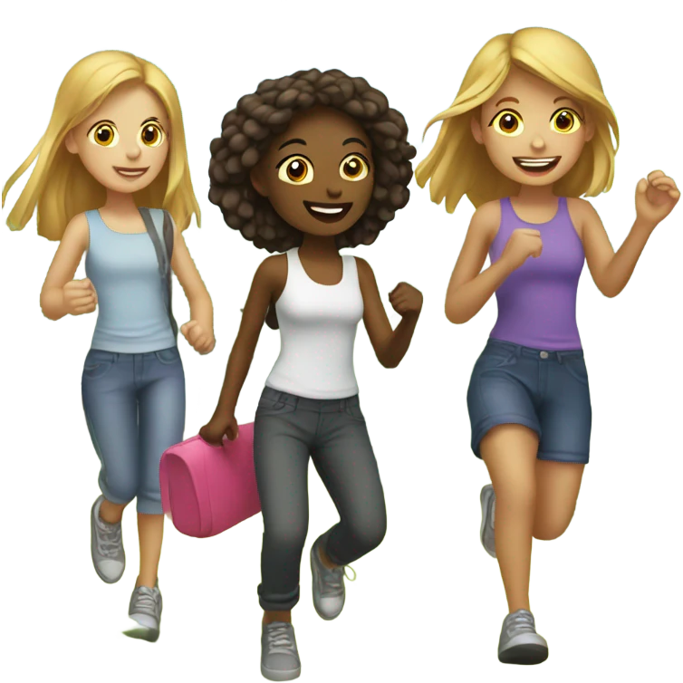 Girls enjoying day outdoors emoji