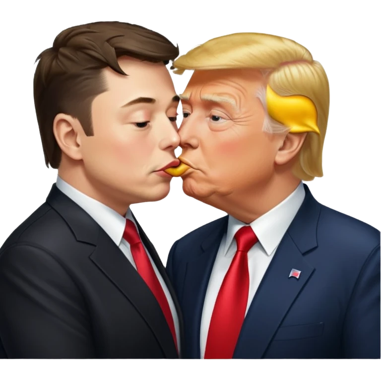 Elon Musk kissing Donald trump emoji