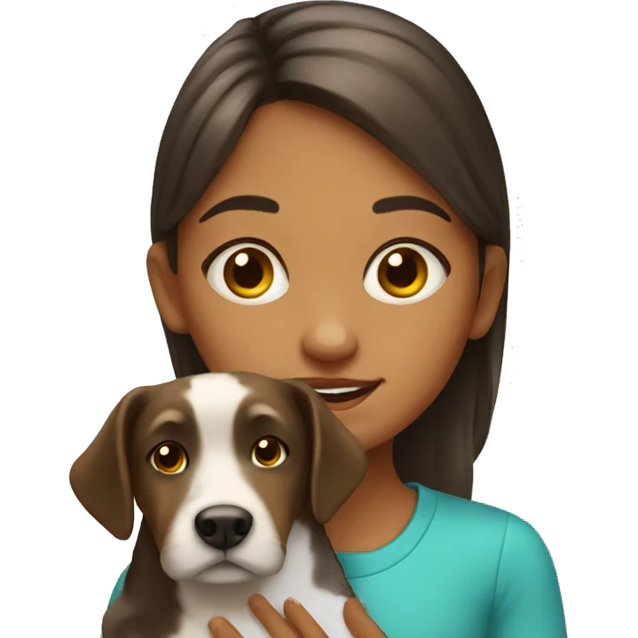 Little girl with dog emoji