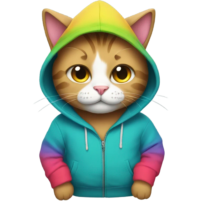 Cat wearing a hoodie emoji