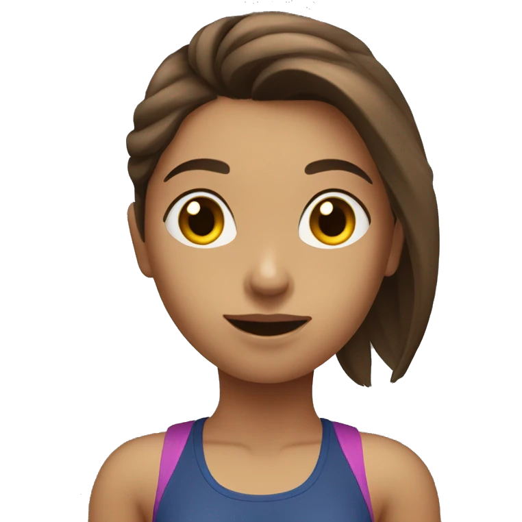 Brown hair girl going to gym  emoji