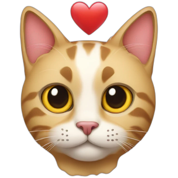 cat head with a heart beside emoji