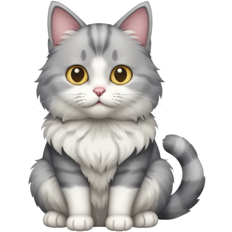 a grey and white cat emoji