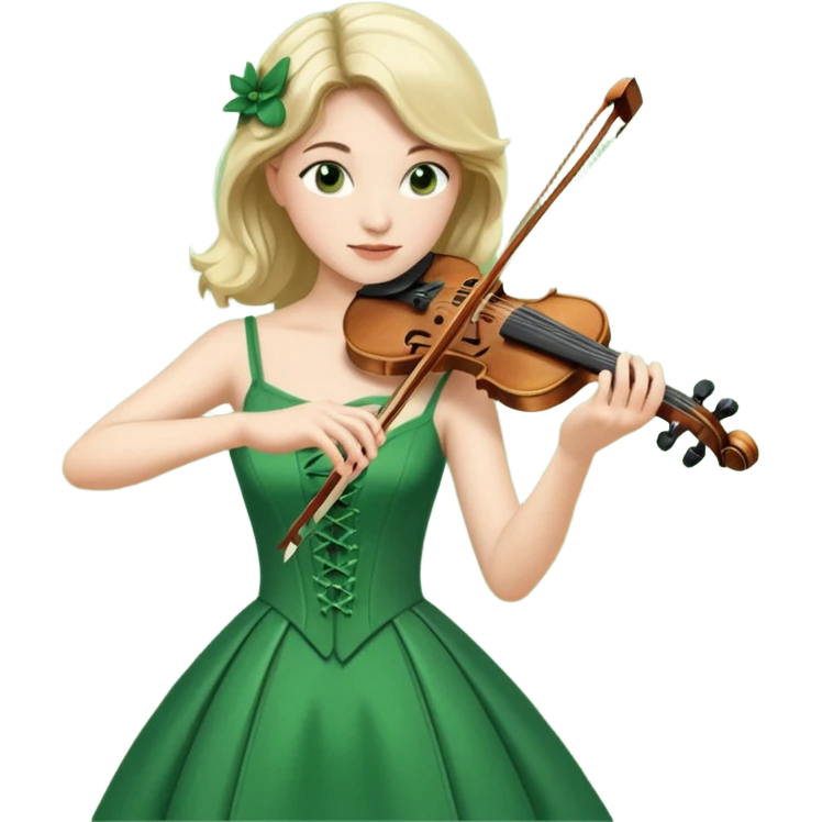GREEN   FEMALE VIOLINIST emoji