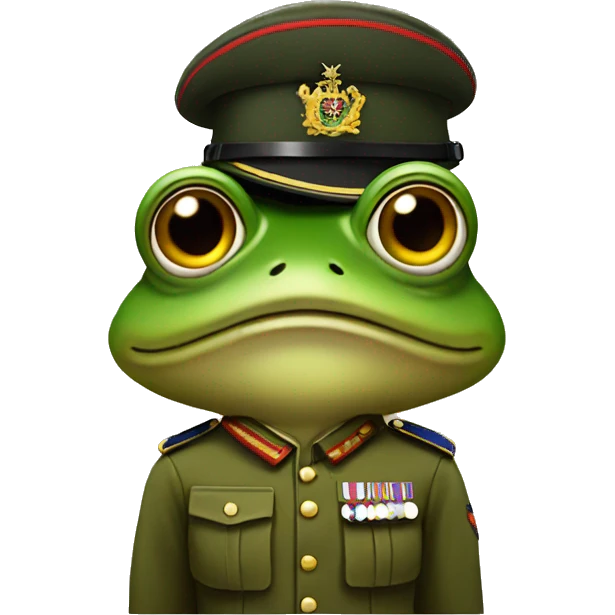 Frog in the British army uniform  emoji