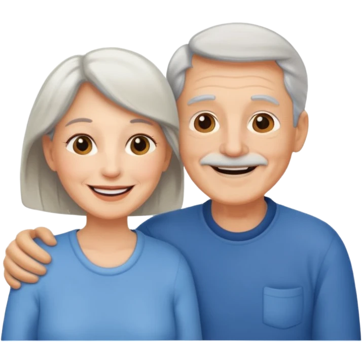 older couple talking to each other, simple and clear emoji