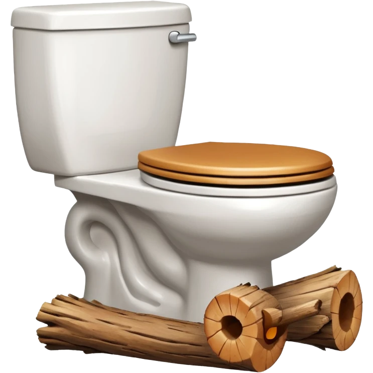 Toilet with log floating  emoji