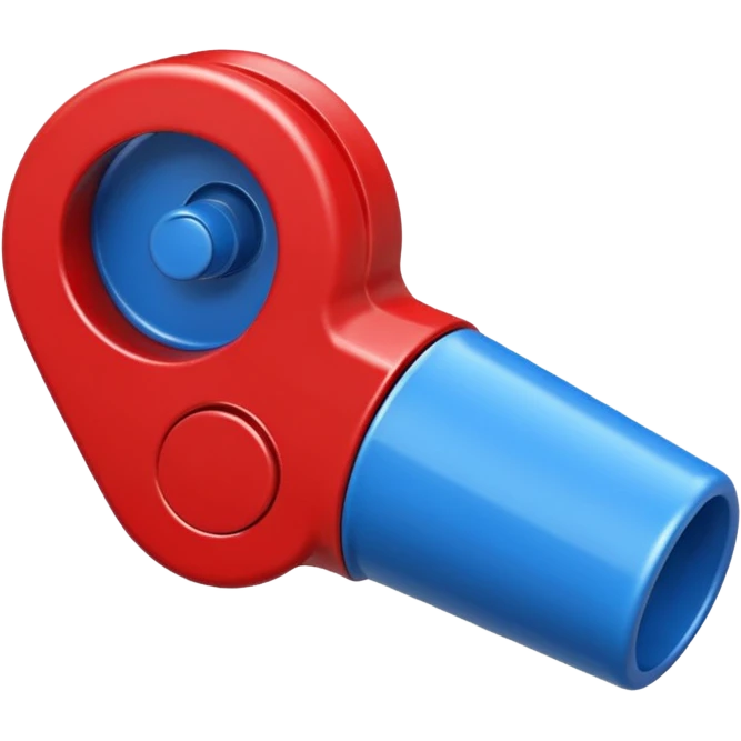 whistle in blue (#00A3E0) and red (#F9423A)  emoji