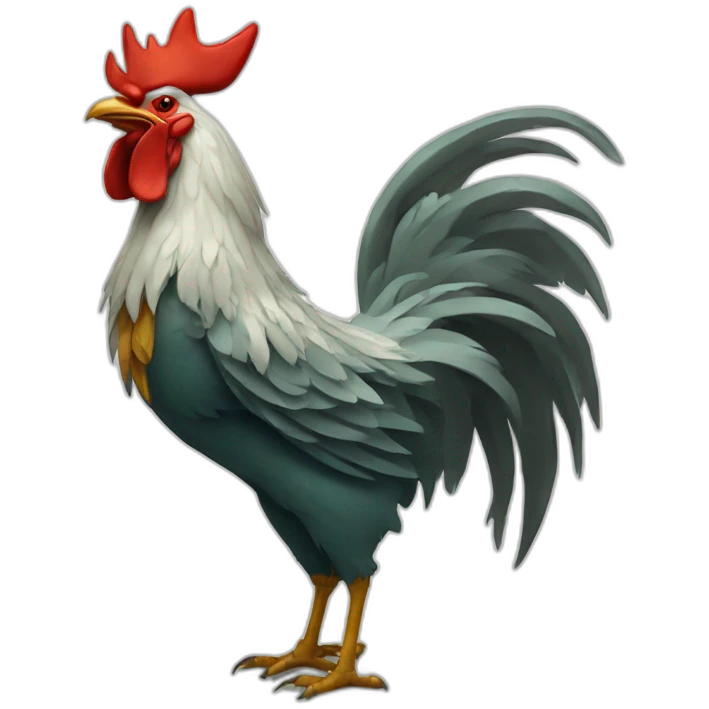 howling rooster with a crown on its head emoji