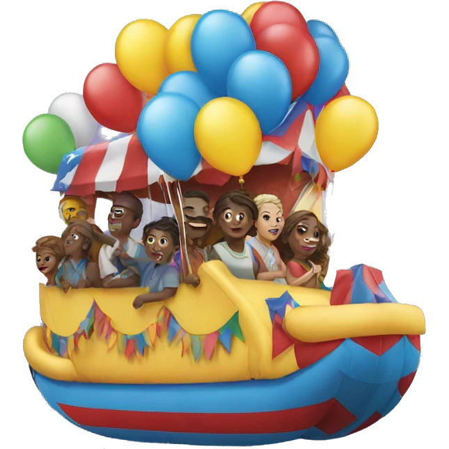 Parade float with balloon emoji