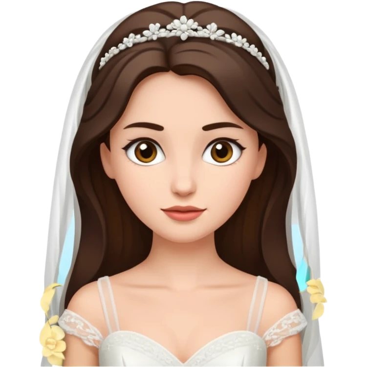 Brunette bride emoji