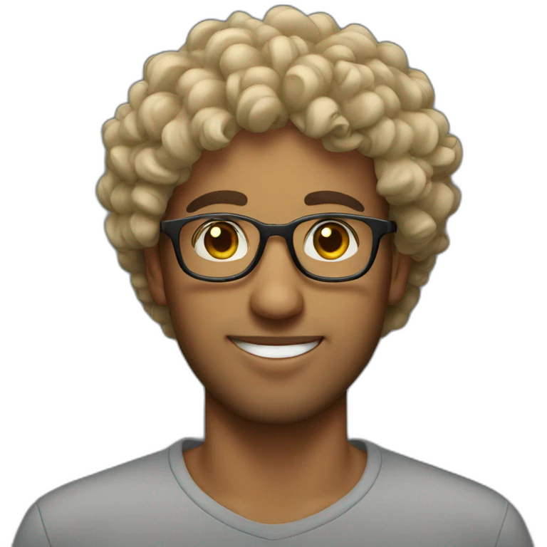 arabian guy with curly hair and glasses  emoji