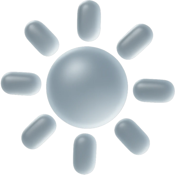 shiny sun, matte glass style, Apple emoji inspired emoji