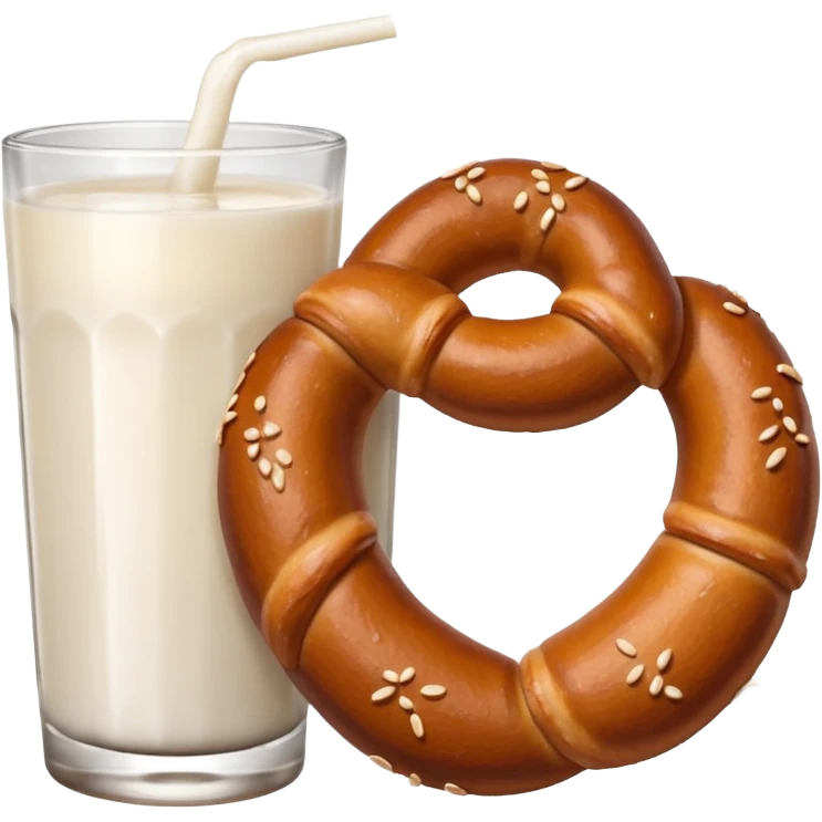 Pretzel and milk emoji