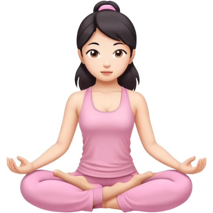 asian yoga girl light pink clothes  emoji