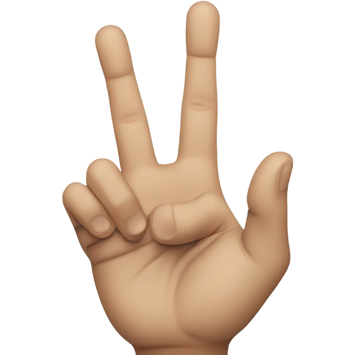 Hand opened and index and middle finger closed emoji