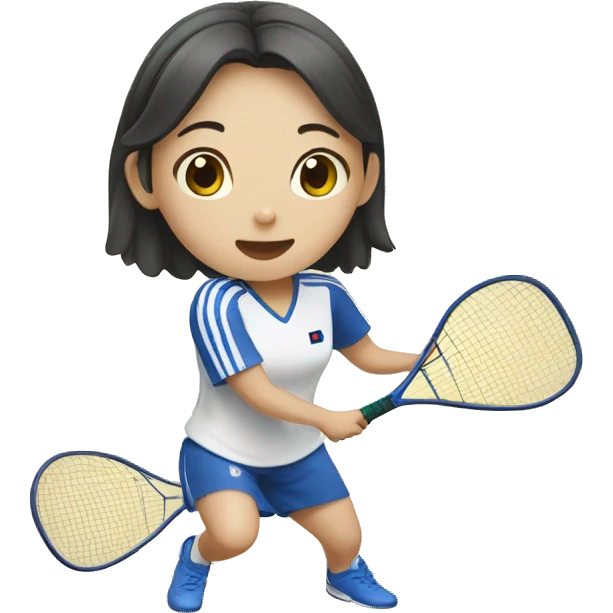 Korean girl playing squash emoji
