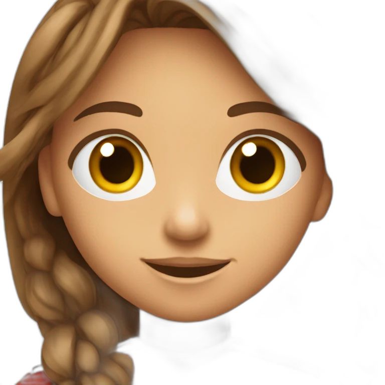 Une jeune fille avec long brun habiller en rouge qui fait du handball emoji