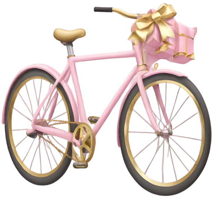 Light pink bike with gold bow emoji