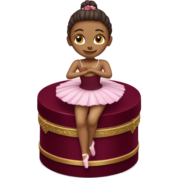 burgundy music box with ballerina emoji