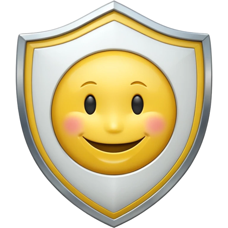 white shield with an emoji in it emoji