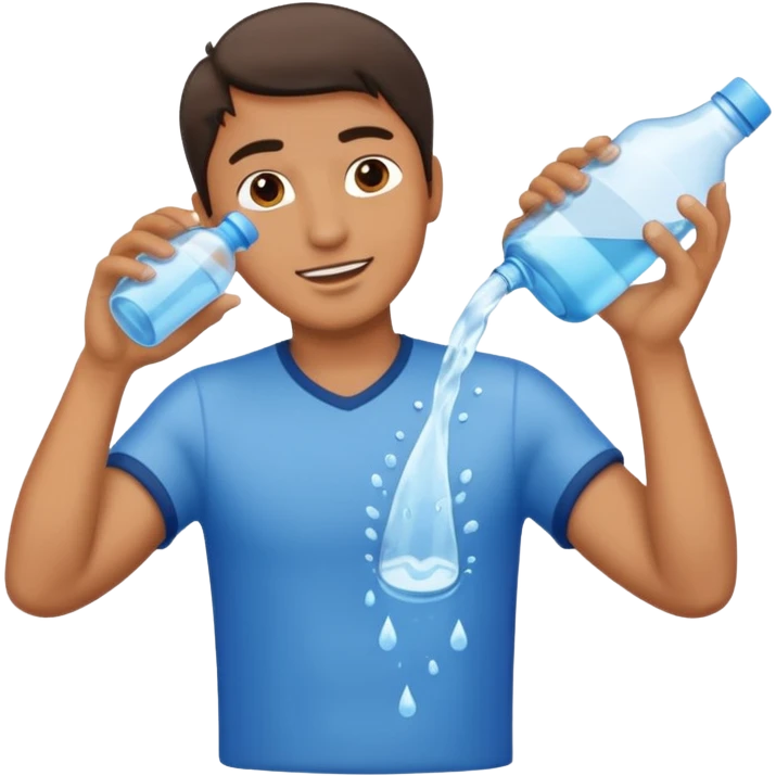 MAN pouring water from the bottle emoji