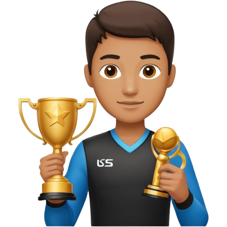 Champion holding an ￼trophy  emoji