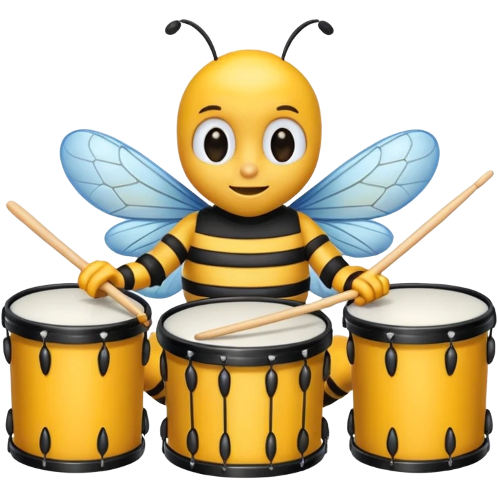 drum player bee emoji
