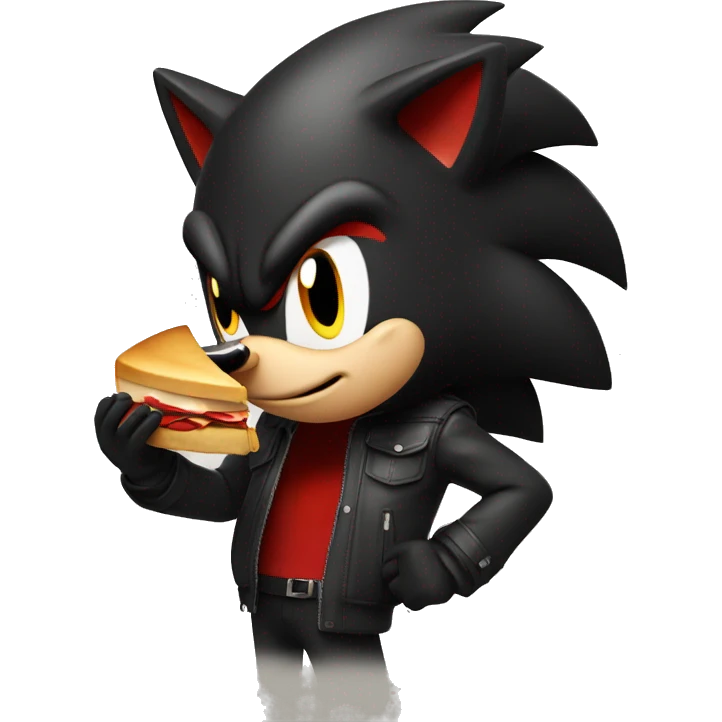shadow the hedgehog eating steak emoji